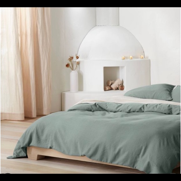 Casaluna Other - CASALUNA- Heavyweight Linen Blend Duvet Cover & Pillow Sham Set- Sage Green